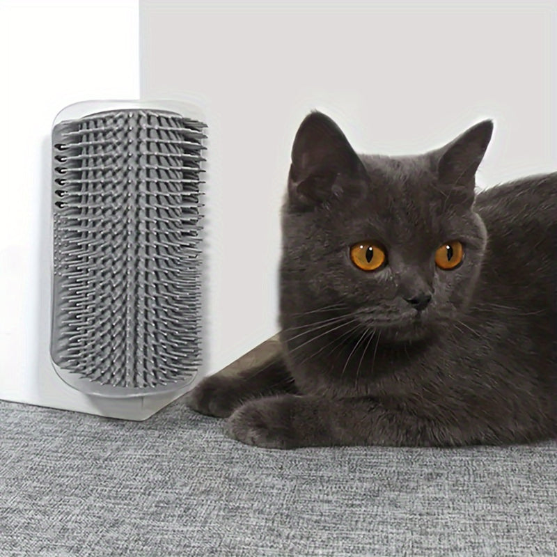 Corner Brush Comb Massager para gato, Arch Plastic Scratcher, Remove o cabelo, Grooming com Catnip, Self Cleaning Supply