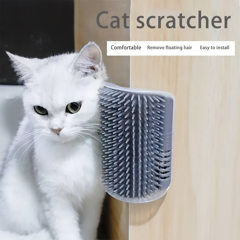 Corner Brush Comb Massager para gato, Arch Plastic Scratcher, Remove o cabelo, Grooming com Catnip, Self Cleaning Supply