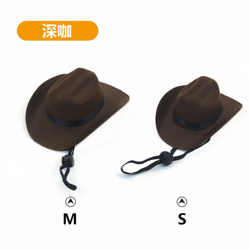 Chapéu britânico para cães de estimação, chapéu de cowboy estrela, suprimentos para animais de estimação, fantasia de cachorro ajustável, chapéu superior, bonés para cães, chapéus de sol para gatos