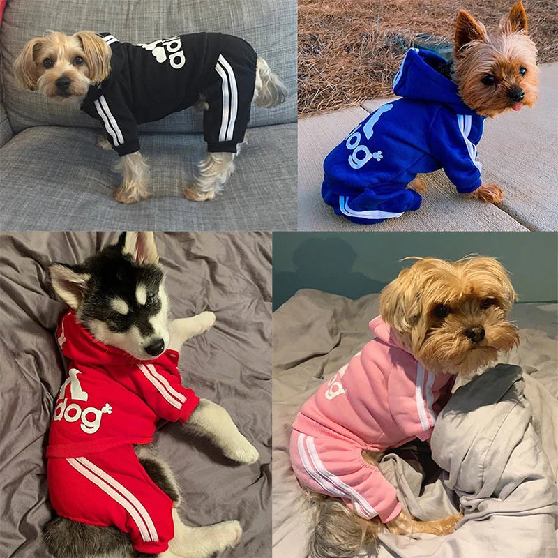 Adidog roupas para cães macacão quente filhote de cachorro roupas para animais de estimação para cães hoodies moletom yorkie buldogue francês roupas para cão casaco jaqueta