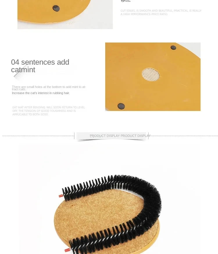 Brinquedo de gato arco auto groome pamper felino com uma massagem aliciamento esfregando escova com almofada de arranhar