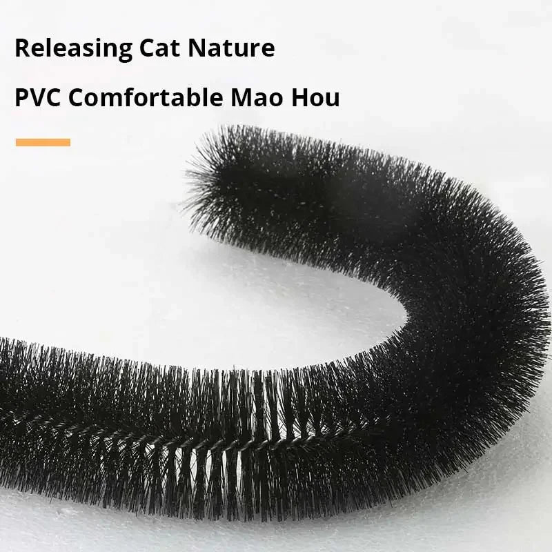 Brinquedo de gato arco auto groome pamper felino com uma massagem aliciamento esfregando escova com almofada de arranhar