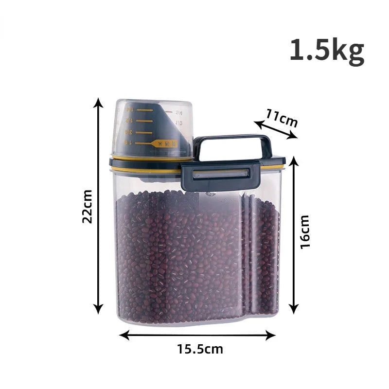 Balde de armazenamento de alimentos para cães, tanque de armazenamento de grãos de alimentos para animais de estimação, armazenamento de cozinha, caixa de arroz, comida para gatos, jarra selada, acessórios para cães e gatos