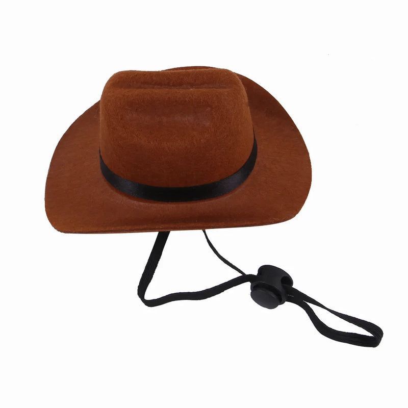 Chapéu britânico para cães de estimação, chapéu de cowboy estrela, suprimentos para animais de estimação, fantasia de cachorro ajustável, chapéu superior, bonés para cães, chapéus de sol para gatos