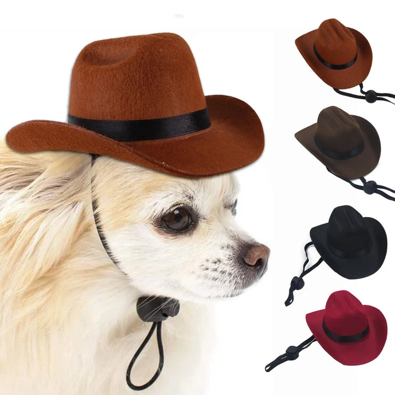 Chapéu britânico para cães de estimação, chapéu de cowboy estrela, suprimentos para animais de estimação, fantasia de cachorro ajustável, chapéu superior, bonés para cães, chapéus de sol para gatos