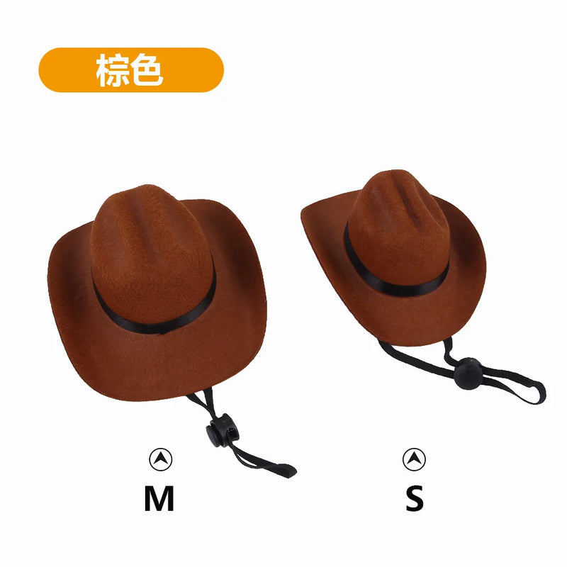 Chapéu britânico para cães de estimação, chapéu de cowboy estrela, suprimentos para animais de estimação, fantasia de cachorro ajustável, chapéu superior, bonés para cães, chapéus de sol para gatos