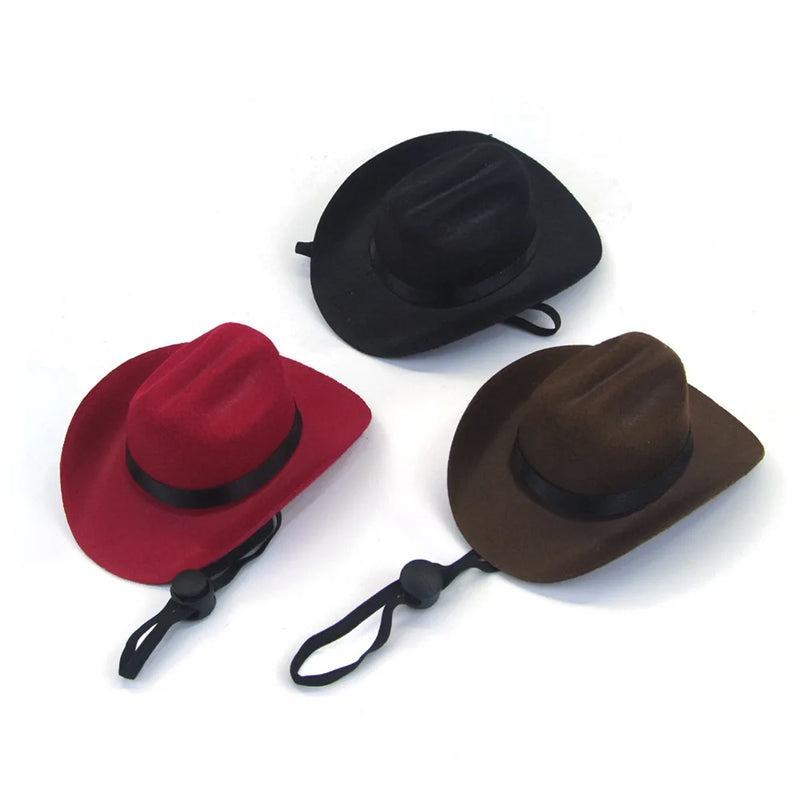 Chapéu britânico para cães de estimação, chapéu de cowboy estrela, suprimentos para animais de estimação, fantasia de cachorro ajustável, chapéu superior, bonés para cães, chapéus de sol para gatos