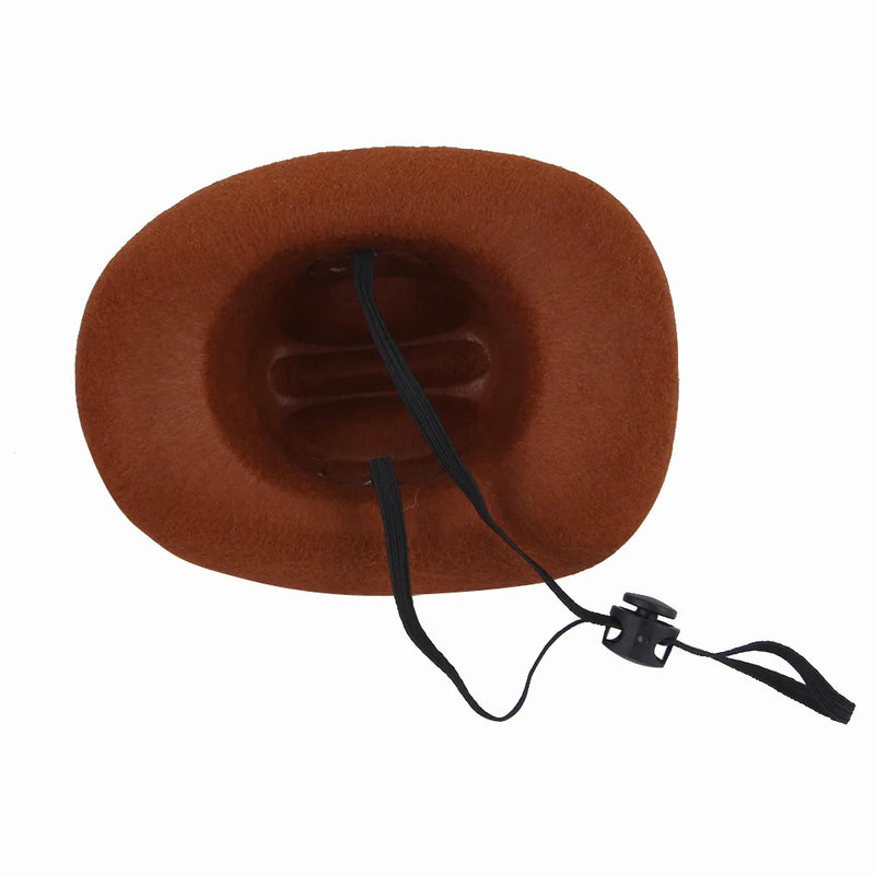 Chapéu britânico para cães de estimação, chapéu de cowboy estrela, suprimentos para animais de estimação, fantasia de cachorro ajustável, chapéu superior, bonés para cães, chapéus de sol para gatos