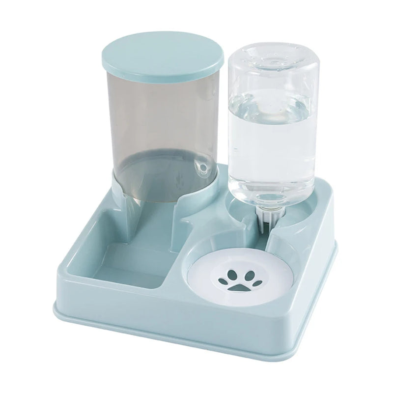 Conjunto automático de distribuidor de água com alimentador para gatos 2 em 1