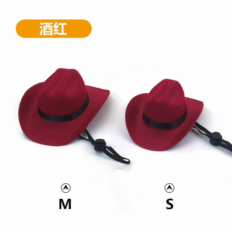 Chapéu britânico para cães de estimação, chapéu de cowboy estrela, suprimentos para animais de estimação, fantasia de cachorro ajustável, chapéu superior, bonés para cães, chapéus de sol para gatos