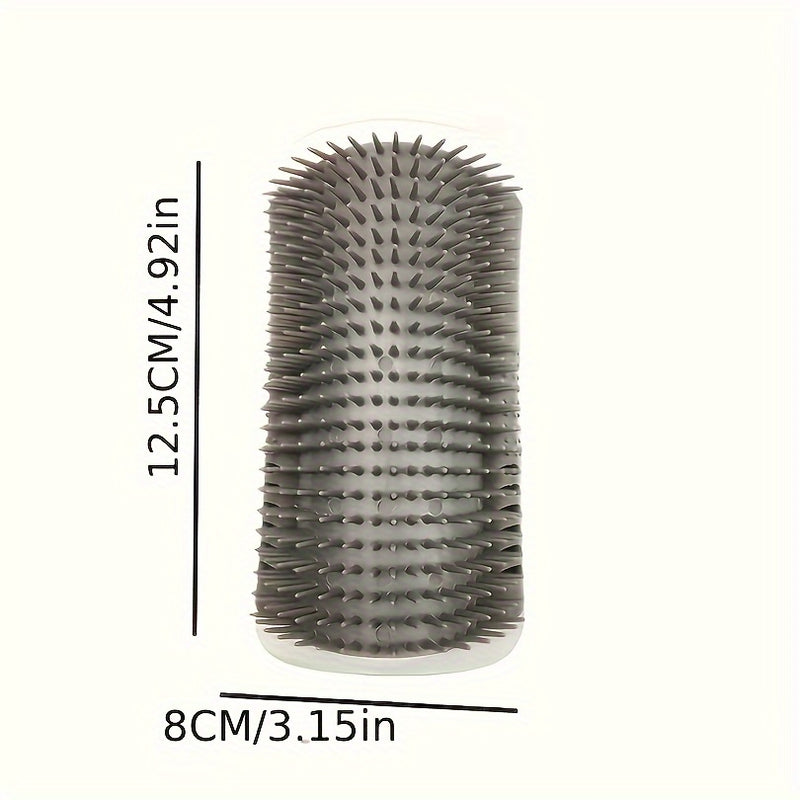 Corner Brush Comb Massager para gato, Arch Plastic Scratcher, Remove o cabelo, Grooming com Catnip, Self Cleaning Supply