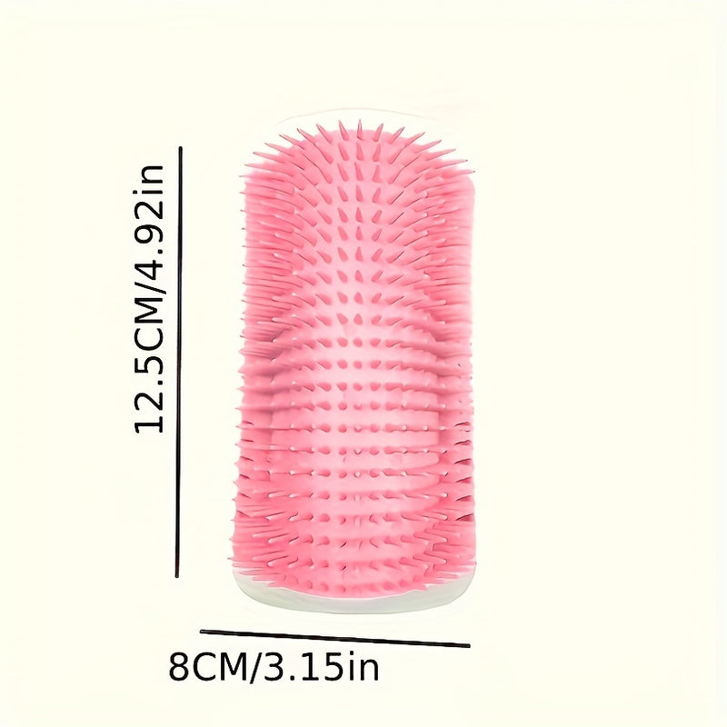 Corner Brush Comb Massager para gato, Arch Plastic Scratcher, Remove o cabelo, Grooming com Catnip, Self Cleaning Supply